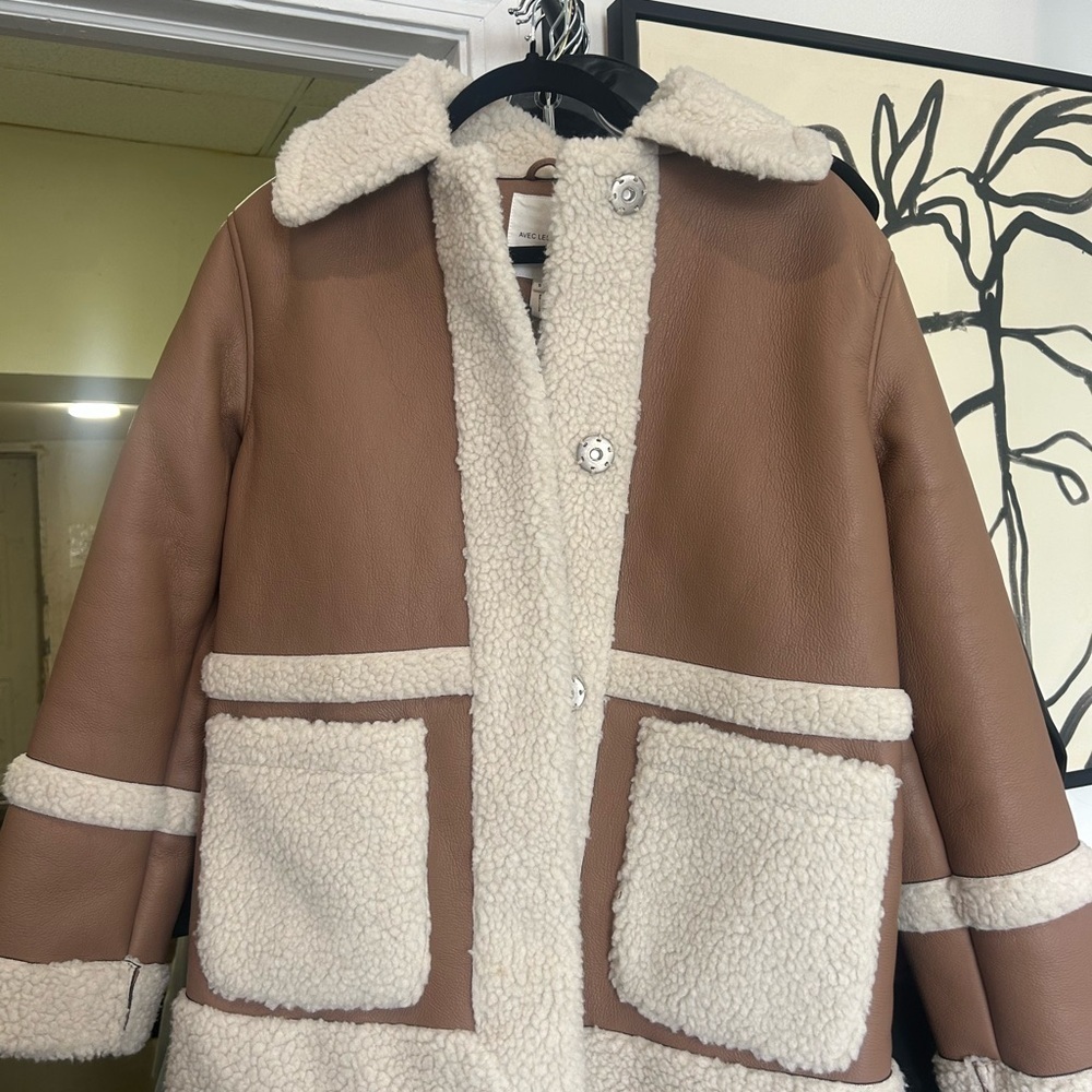 Avec Les Filles shearling jacket size S NWT - Picture 5 of 7